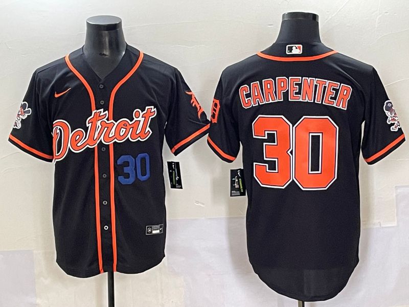 Men 2025 Detroit Tigers #30 Carpenter Black Joint Name Nike MLB Jersey style 2->detroit tigers->MLB Jersey